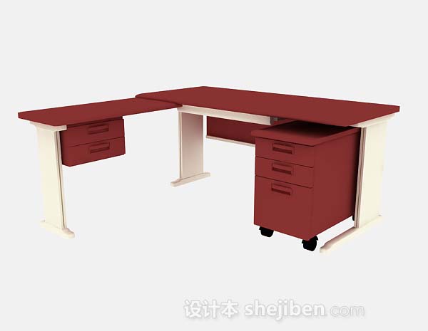 红色办公桌