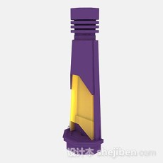 现代个性紫色柱子3d模型下载