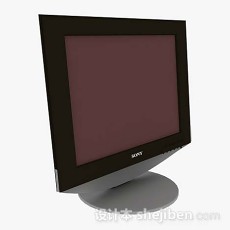 黑色电脑显示器3d模型下载