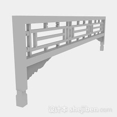 中式栏杆3d模型下载