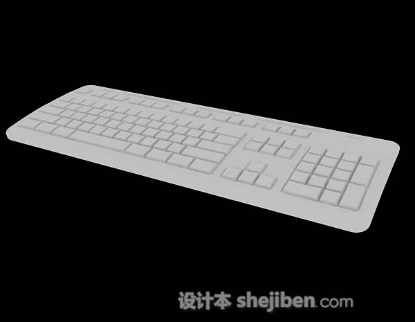 免费白色键盘3d模型下载
