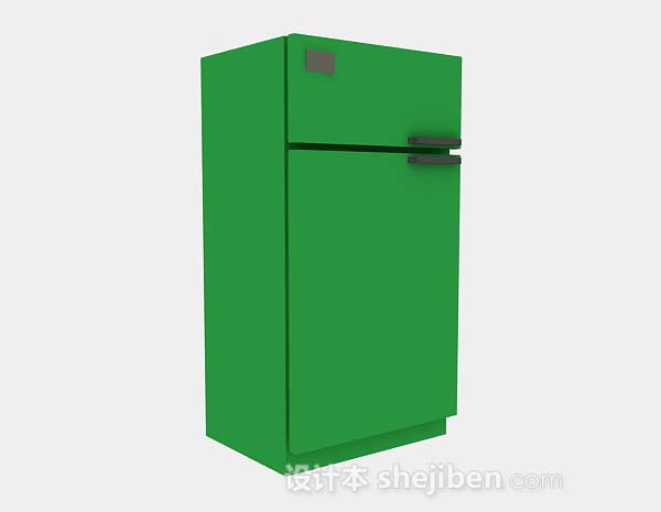 现代风格绿色冰箱3d模型下载