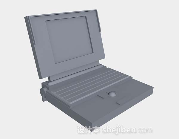 灰色笔记本电脑3d模型下载