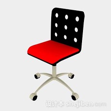 黑红现代休闲椅3d模型下载