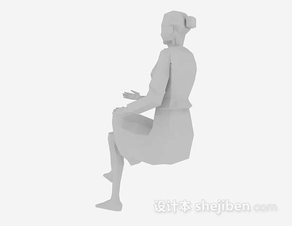 设计本女人坐姿3d模型下载