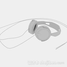 灰色耳机3d模型下载