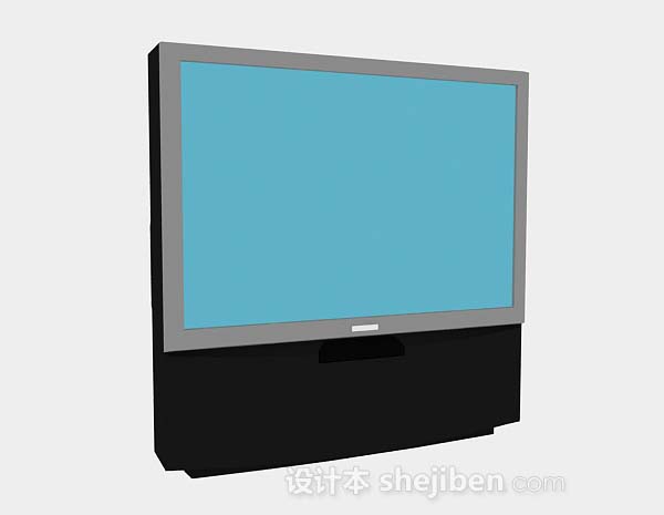 现代风格蓝色电视机3d模型下载
