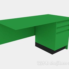 绿色办公桌3d模型下载