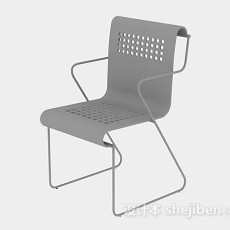 灰色简约休闲椅3d模型下载