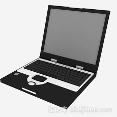 黑色笔记本电脑3d模型下载