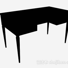 黑色书桌3d模型下载