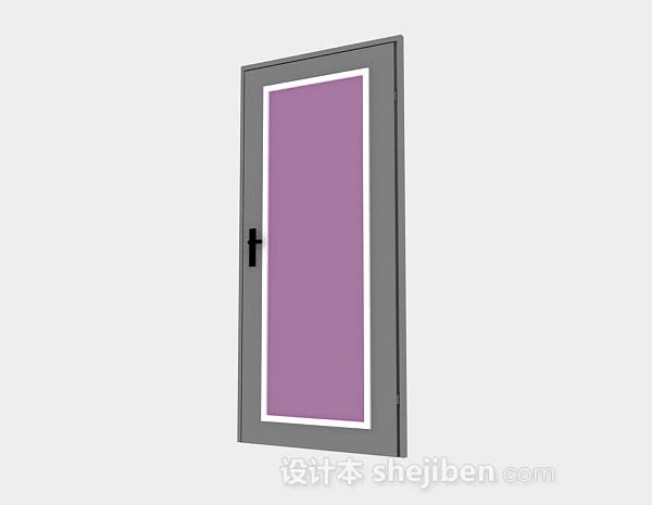 免费紫色家居门3d模型下载