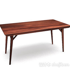 木质长方形简单桌子3d模型下载
