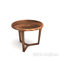 木质简单圆桌3d模型下载