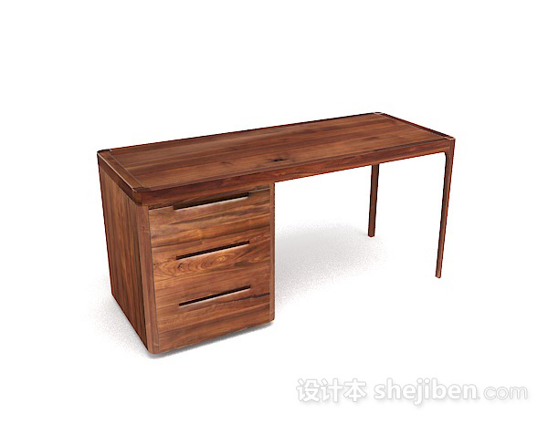 木质棕色简单书桌