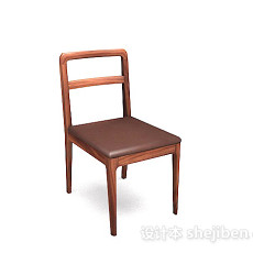 木质棕色简单家居椅3d模型下载