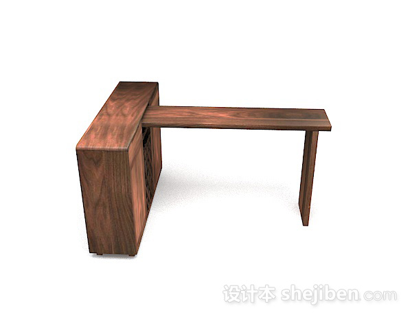 现代风格木质吧台餐桌3d模型下载