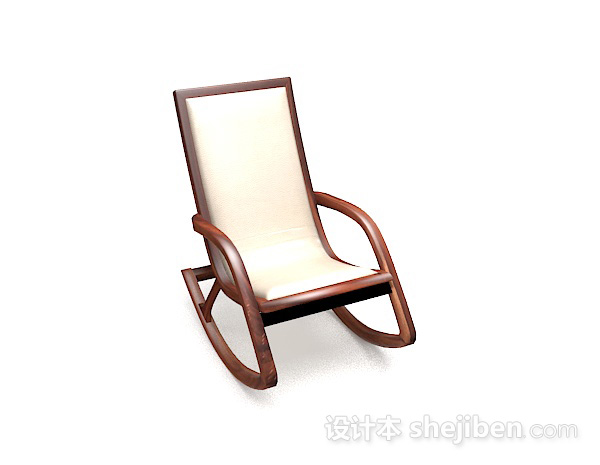 木质休闲摇椅3d模型下载