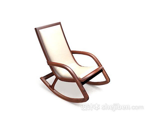 设计本木质休闲摇椅3d模型下载