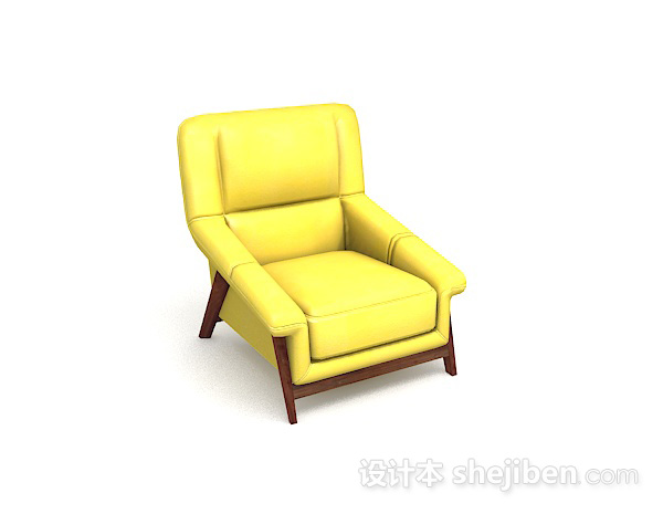 黄色木质单人沙发