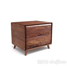 木质棕色床头柜3d模型下载