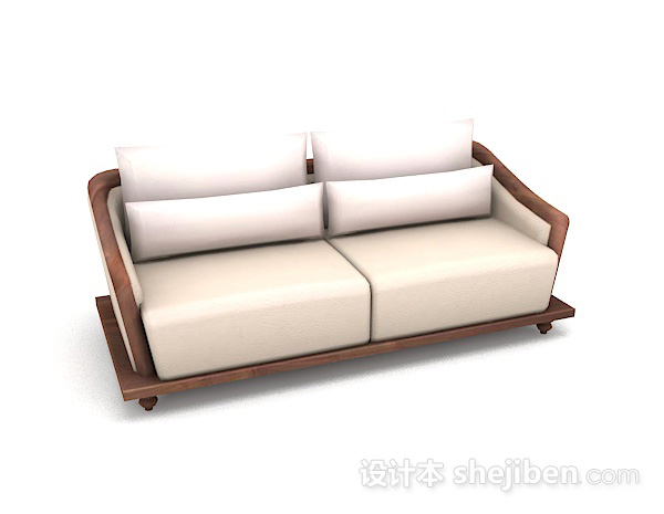 简约家居双人沙发3d模型下载