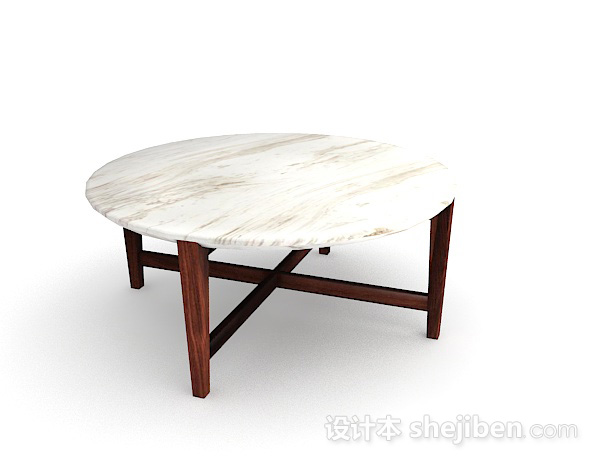 设计本大理石圆餐桌3d模型下载