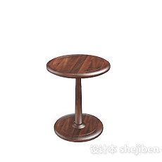 木质简单棕色圆凳子3d模型下载