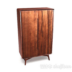 木质棕色衣柜3d模型下载