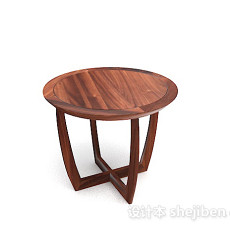 木质圆餐桌3d模型下载