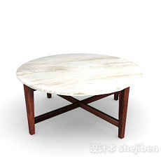 大理石圆餐桌3d模型下载
