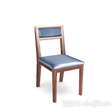 木质简单蓝色家居椅子3d模型下载