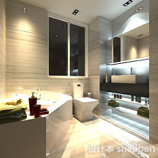现代简约浴室3d模型下载