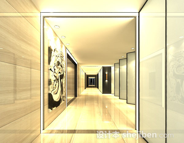 酒店走廊3d模型下载