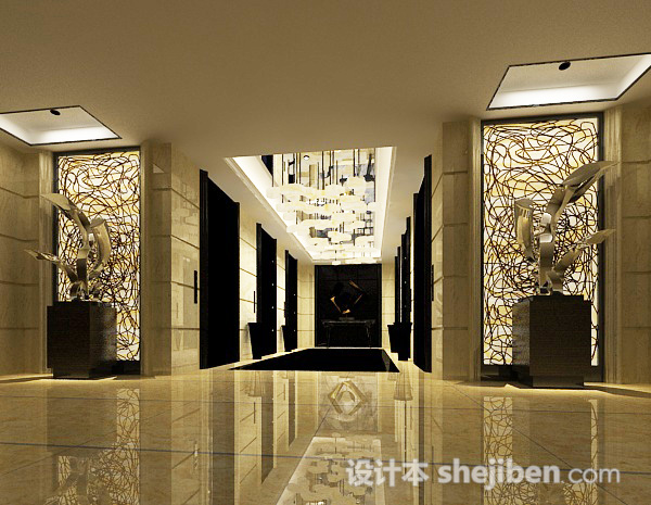 酒店电梯走廊3d模型