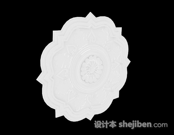中式简约白色雕刻摆件