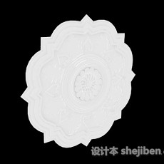 中式简约白色雕刻摆件3d模型下载
