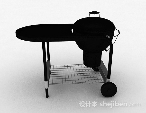 现代风格黑色简易厨房用具3d模型下载