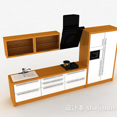 木质简易橱柜3d模型下载
