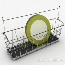 简约不锈钢厨房晾碗架3d模型下载