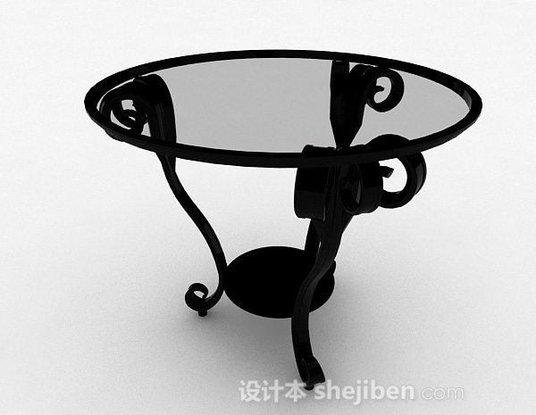 设计本圆形餐桌3d模型下载