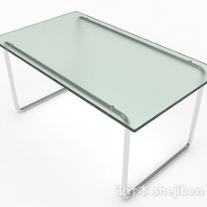 玻璃长方形餐桌3d模型下载