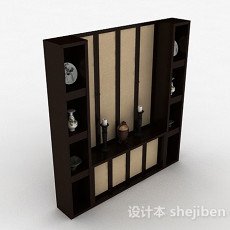 中式木质家居展示柜3d模型下载