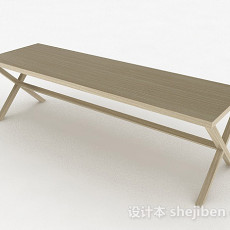 简约长方形餐桌3d模型下载
