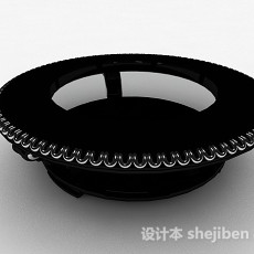 黑色圆形茶几3d模型下载