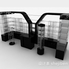 黑色玻璃酒柜3d模型下载