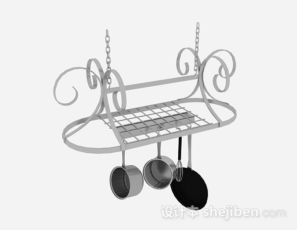 欧式悬挂式厨具晾碗架3d模型下载