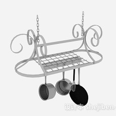 欧式悬挂式厨具晾碗架3d模型下载