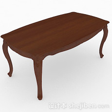 简约木质餐桌3d模型下载