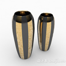 欧式奢华金属立体套装花瓶3d模型下载